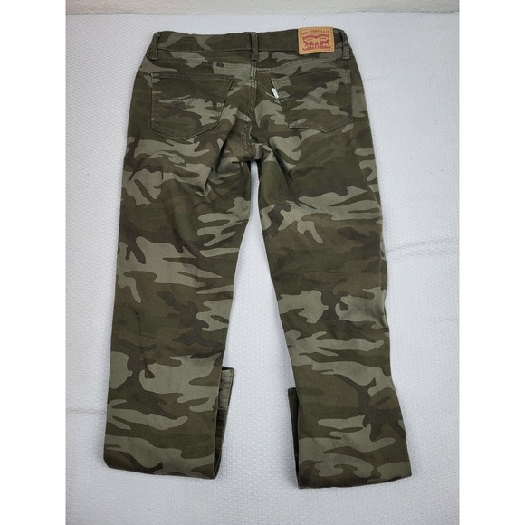 Levi's 711 Skinny Jeans Women 28 Green Camo White Tab Skinny Ankle Utility‎ - Picture 8 of 10